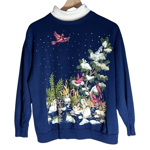 Nutcracker Vintage Winter Sweatshirt - Size L - Picture 1 of 6